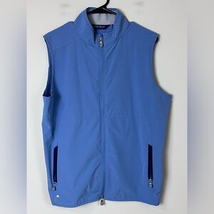 Peter Millar Crown Sport Golf Vest Water Resistant Blue Sz Medium